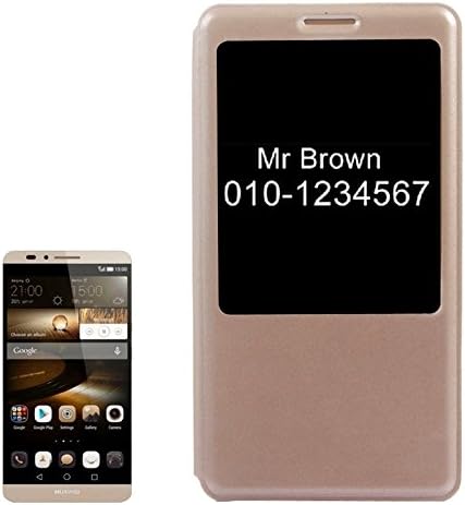 Cellphone Case Cover Horizontal Flip Leather Case with Call Display ID for Huawei Ascend Mate 7 ( Color : Gold )