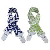 PBnJ baby Clip-itz Nursing Cover Clips (Grape Blue Chevron & Green Dots)
