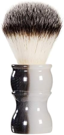 Grandslam Finest Synthetic Nylon Mustache Beards Brush Shaving Brush with Resin Handle- Engineered for the Best Shave of Your Life (White, gray)