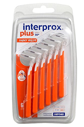 Interprox Plus Interdental Brushes Orange Super Micro Pack of 6 (6 Packs of 6)