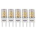 ChiChinLighting 5-pack LED G8 led bulb Warm White 3000K 35mm LED G8 Base T4 20w 120v Xenon LED Replacement 220lm Tower Type 360° Beam Angle Ceramic G8 JCD LED Halogen Replacement Bulb