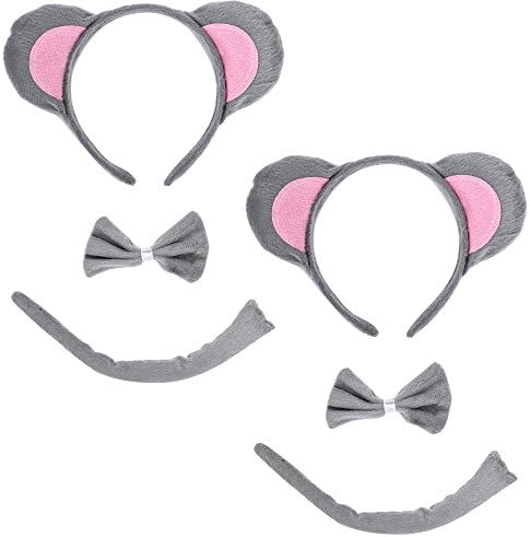 Christmas Headband Mouse Dalmatian Ears and Tail Set Kids Halloween Costume Kit