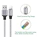 iPhone Charger, KOQIDA Lightning Cable 3PACK(6FT) Extra Long Nylon Braided Cables Syncing and Fast Charging Cord