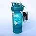 GOMOYO Motivational Quotes on Blender Bottle Brand ProStak Shaker Cup, 22 Ounce Protein Shaker Bottle with BlenderBall Whisk and Two Twist n’ Lock Attachable Containers (Love Life - Teal)