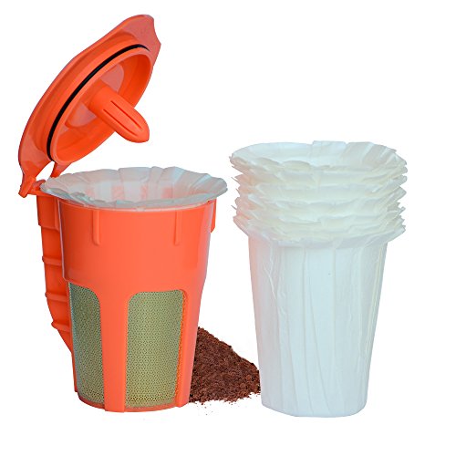 BRBHOM Disposable Filters Paper K Carafe Filter Cups K Carafe Pods Compatible Paper-(100 Filters) (White) (White/Large) - Thumbnail 2