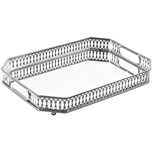 YIVIYAR Mirror Tray Silver Tray Big Tray Decor Perfume Tray, Bathroom