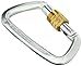 LIBERTY MOUNTAIN Hard Steel Modified D Key Screw Gate Carabiner,Silver