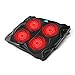 Tenswall Laptop Cooling Pad, Portable Ultra-Slim Quiet Laptop Notebook Cooler Cooling Pad Stand with 4 USB Powered Fans, Fits 11-17 Inches