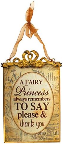 Fairy Princess ‘Please and Thankyou’ Tin Room Sign – Perfect in a Little Girls Room as an Inspiring Decorative Daily Reminder