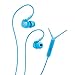 MEE audio Sport-Fi M6P Memory Wire In-Ear Headphones with Microphone, Remote, and Universal Volume Control (Teal)