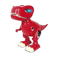 Haite Interactive Robot Dinosaur Toy, Walking Realistic Dinosaur with Sound, Built in Color- Changing LED Eyes, Glowls, Wags Tails, Gift for Kids/Boys/Girls, Red (Dinosaur Toy-Red)