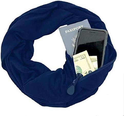 Scarf with Hidden Pocket for Men Women, 2019 Fashion Travel Scarf Lightweight Warm Infinity Scarf for Phone