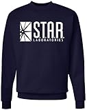 Star Laboratories Star Labs Sweatshirt Sweater Crew Neck Pullover - Premium Quality (Small, Navy Blue)