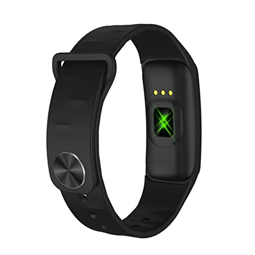 Fitness Tracker Watch,AMA(TM) New Version Waterproof Bluetooth Smart Sports Watch with Heart Rate Blood Oxygen Pressure Sleep Monitor Pedometer Calorie Counter Smart Band with Colorful Screen (Black)