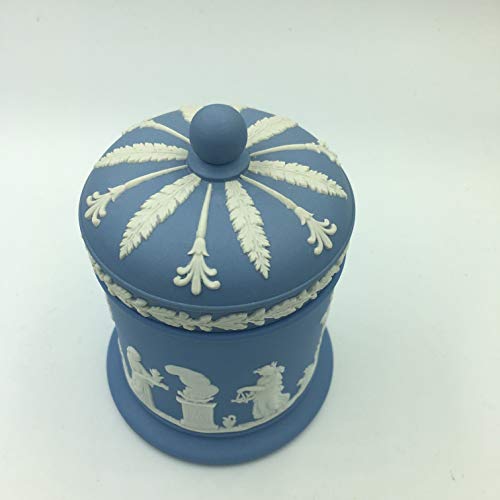 3 VINTAGE+WEDGWOOD+JASPERWARE+CONTAINER+TOBACCO