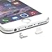 PortPlugs - Aluminum Finish Dust Plug Set - Charger and Headphone Jack Plugs- Compatible iPhone 5, SE, 6, 6s, Plus, iPad Air, iPod 5, 6 – Includes Holders (Silver)