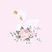 Muzi 5x5ft White Swan Pink Flowers Birthday Backdrop Golden Crown Baby Shower Decoration Photography Background Cake Dessert Banner Children Photo Portrait Studio Props W-1893
