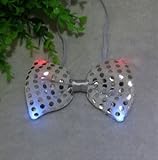 ANI Light Up Flashing(4 led) Red Sequin Fancy Dress Halloween Bow Tie Accessory