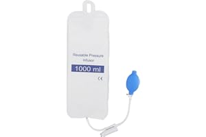 JIAWU Pressure Infusion Bag, 500ml / 1000ml / 3000ml Fluids Cuff with Pump & Monitor, Pressure Infuser Bag for Blood and Fluid Quick Infusion, IV Fluid Delivery Administration Bag, No Leakage(1000ml)