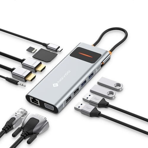 Hub USB C, Adaptateur Multiport 9 en 1 avec HDMI 4K@60Hz, 5 Ports USB, PD 100W, SD/TF, Adaptateur HDMI, Station d'accueil USB C pour MacBook Air M1/M2, HP, Dell, Lenovo, ASUS