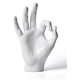 NENBOLEC Finger Sculpture Statue Modern Decor Arts Hand Gesture Gifts Polyresin White 11 inch