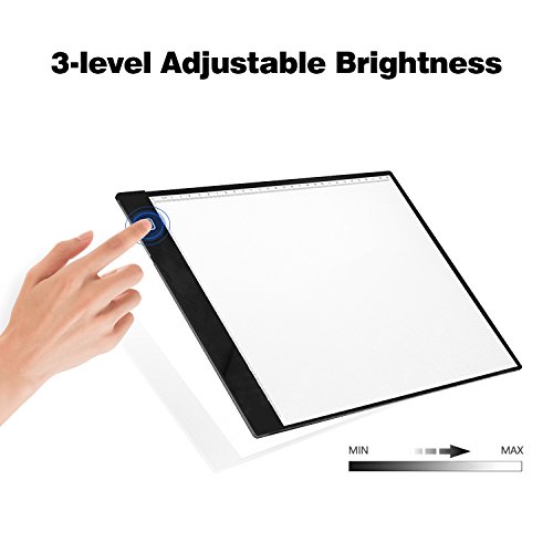image for Led Light Pad Tracer, Portable A4 Lighting Tracing Box Table Adjustabl