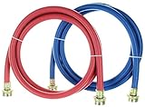 Kelaro Rubber Washing Machine Hoses 6 ft Long (2 Pack) - Color Coded