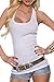 Sidefeel Women Crochet Hollow Out Lace Back Tank Top Clubwear Small White
