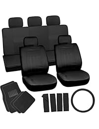 OxGord 17pc Flat paño fundas para asientos W alfombra piso esteras para coche camión Van SUV