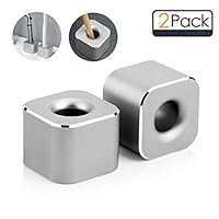 Linkidea Toothbrush Holder,  Mini Aluminum Single Holder Stand for Pen, Pencil, Shaver, Razor, Toothbrush, E-Cigarette Office Desk and Bathroom Vanity Countertops Storage Organizer  (2PCS Silver)