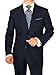 Gino Valentino Men's Two Button Jacket Flat Front Pants Ticket Pocket Suit