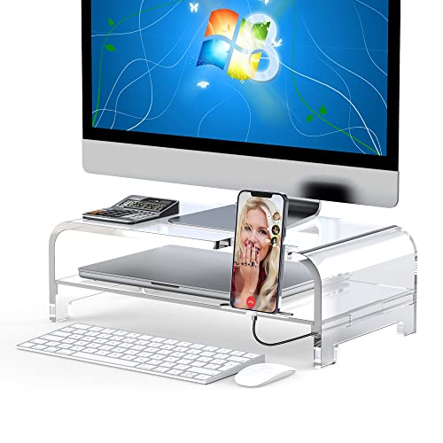 Beimu Acrylic Laptop Stand Acrylic Monitor Stand Riser Acrylic Computer Stand Laptop Riser with