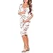 Women's Ruched Maternity Dress by Mother Bee - Made in USA (Small, Floral Island Ivory)