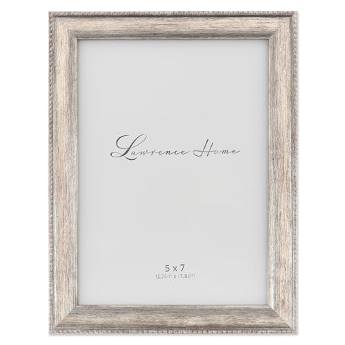 Lawrence Frames Classic Bead Picture Frame, 5x7, Silver