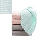 MUKIN Baby Bath Washcloths Cotton Face Towels for Newborn, Ultra Soft Wash Cloths for Babies (Multicolored, 12x12 Inch (Pack of 6))
