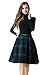 Tanming Women's Casual High Waisted Wool Check Print Plaid Tartan A-Line Skirt