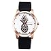 Girls Watch Cute Women Watches Quartz Pineapple Pattern Ladies with Leather Strap Wrist Watch for Teen Girls