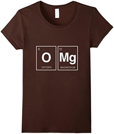 Women's OMG - Oxygen - Magnesium - Funny Periodic Table Shirt Large Brown
