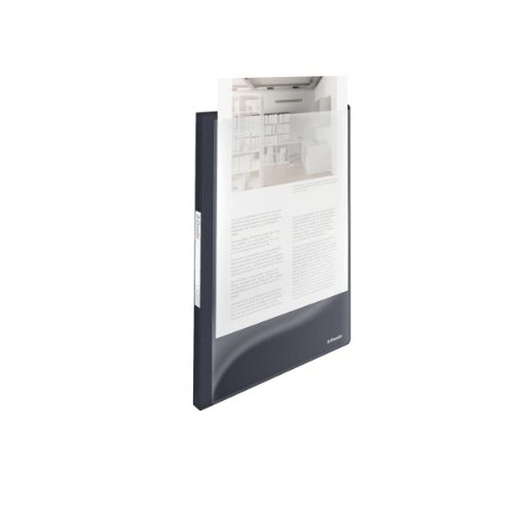 Esselte A4 Panorama Display Book, 40 Pockets, 80 Sheet Capacity, Transparent Pockets, Front Viewing Sheet, VIVIDA Black, VIVIDA Range, 624012