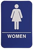 Women Restroom Sign Blue/White - ADA