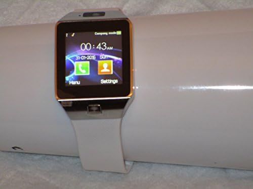 Amazing Specialty Smart Watch DZ09 - Bluetooth connects Android or iPhones - SIM + micro SD Memory Card Slots - Fitness Tracker - Sleep + Sedentary Monitor - Camera Phone Text FB Audio (Silver-White)