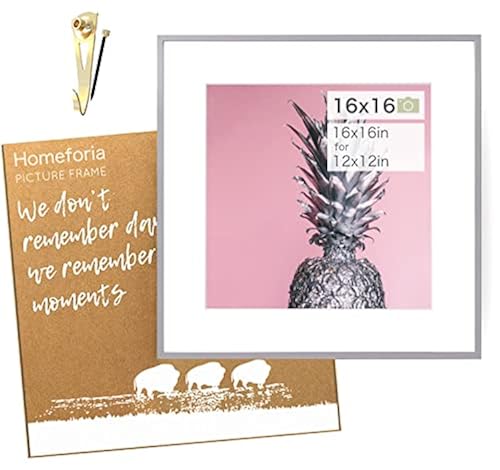 Homeforia 16x16 inch Square Picture Frame 16 X 16 Frame Matted