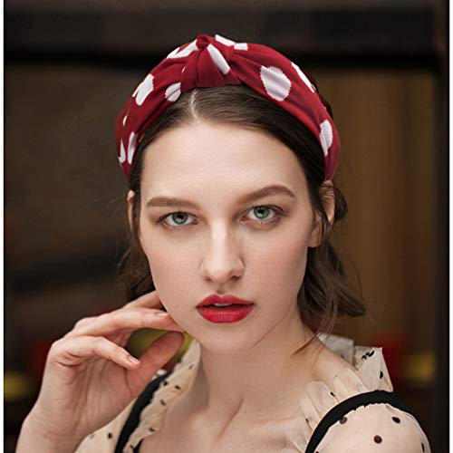 Cubaco 12 Pack Wire knotted Headband Knot Turban Headband Bowknot Bows Wide Headwrap Head Band Elastic Hair Accessories for Women (12 Color Flower) - Thumbnail 6