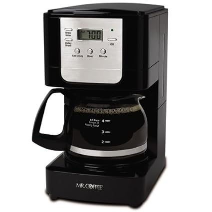 Mr. Coffee JWX3 5-Cup Programmable Coffeemaker, Black