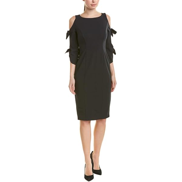 donna morgan asymmetrical dress Donna Morgan Women's Long Sleeve Faux Wrap Asymmetric Hem Dress D8259M Black 8