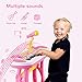 Reditmo Toddler Toy Keyboard, Kids Piano Electronic Organ 31 Keys, with Microphone, Firmer Stool, Educational Toy for 3-6 Years Old Children, Baby, Toddlers, Pink