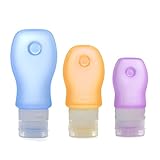 iNeibo Silicone Travel Bottles 3 Pack - TSA Airline Carry- Squeezable & Refillable Travel Containers For Shampoo, Conditioner, Lotion for Women Lady Girls (1.25oz 2oz 3oz)