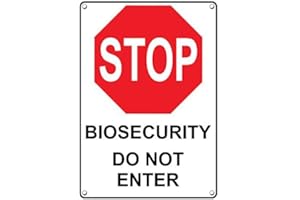 SIGNJOKER Weatherproof Plastic Vertical Biosecurity Do Not Enter Sign with English Text and Symbol