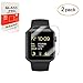 DeFitch Premium Anti-Scratch Tempered Glass Screen Protector, [2Pack] 42mm for iWatch Screen Protector for Series 1, 2 & 3, [Only Covers The Flat Area]