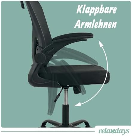 Bürostuhl, höhenverstellbar, drehbar, Wippfunktion, schwarz